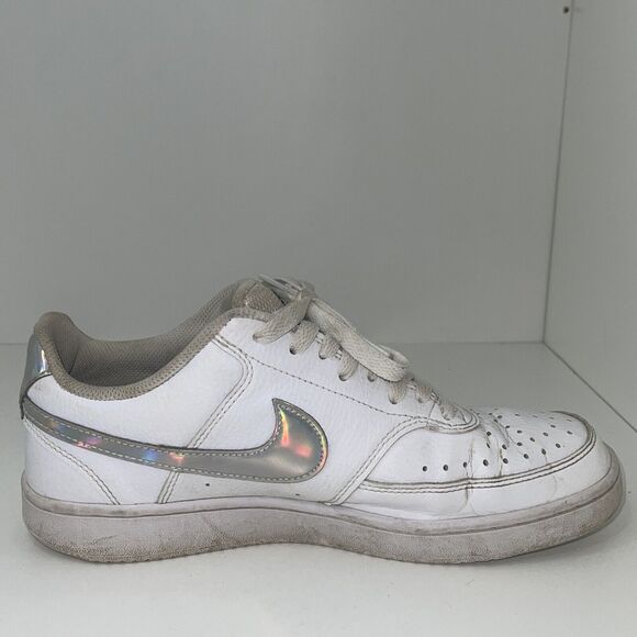 Women’s Nike Shoes 9.5 Court Vision Low Sneakers Iridescent White - Picture 9 of 12